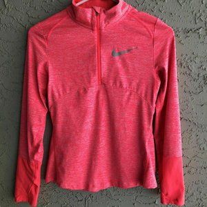 NIKE Neon PINK Pullover Half Zip LIGHT Jacket JUNIOR Size M Medium